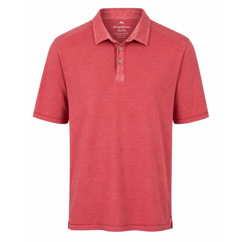 Tommy Bahama Mens XXL Coral Short‎ Sleeve Polo Shirt Cotton Blend